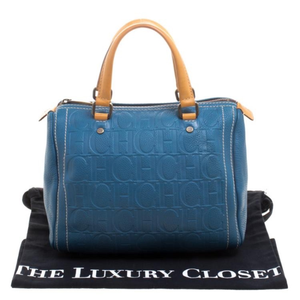 Carolina Herrera Andy bag medium size in turquoise Blue Leather. - Picture 9 of 9